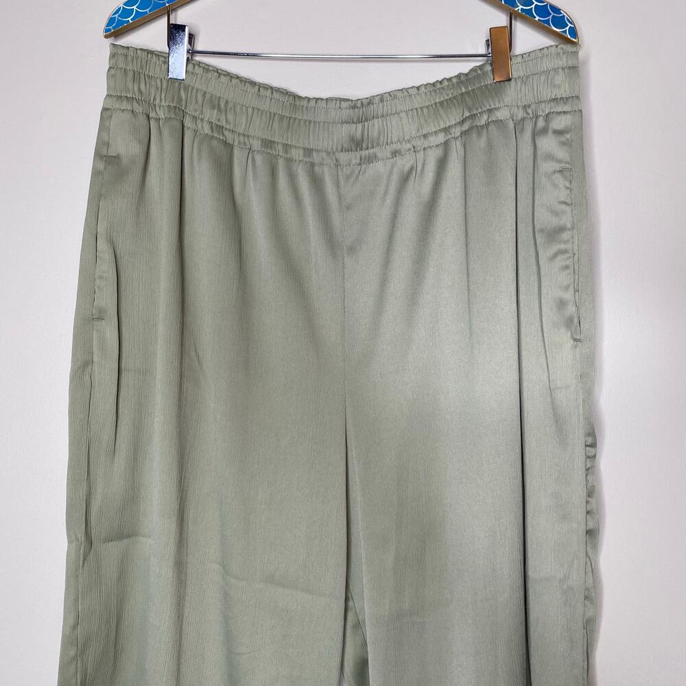 JOIE Sage Green Lightweight Wide Leg Pull On Pants Flowy Size XL - Picture 2 of 9
